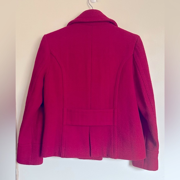 Mossimo Peacoat Red Wool Blend Double Breasted‎ Peacoat Waist Coat Size Medium - Picture 3 of 7